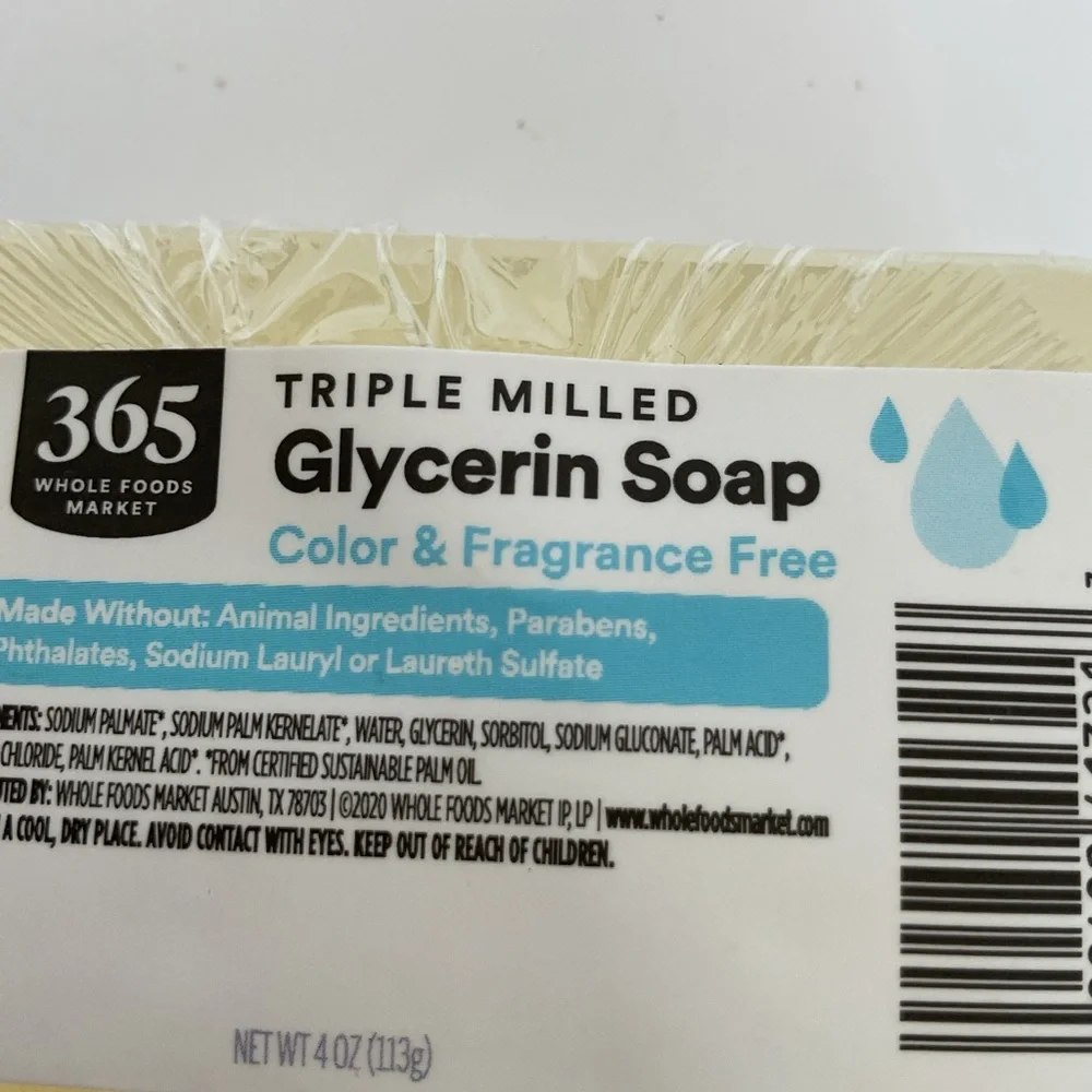 Whole Foods Glycerin Triple Milled Soap NWT